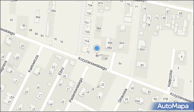 Klaudyn, Krzyżanowskiego Aleksandra, płk., 68, mapa Klaudyn