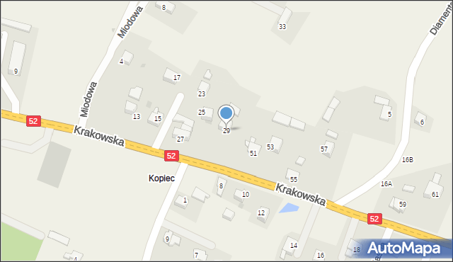 Klecza Dolna, Krakowska, 29, mapa Klecza Dolna