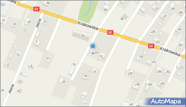 Klecza Dolna, Krakowska, 64, mapa Klecza Dolna