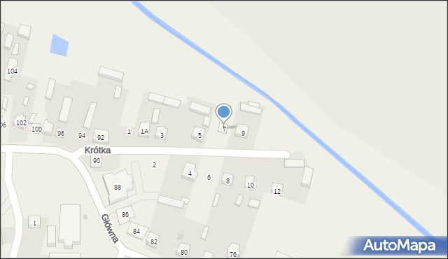 Kleszczów, Krótka, 7, mapa Kleszczów