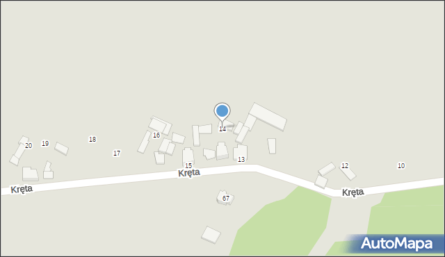 Kłobuck, Kręta, 14, mapa Kłobuck