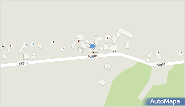 Kłobuck, Kręta, 15, mapa Kłobuck