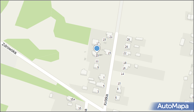 Kłomnice, Krótka, 13, mapa Kłomnice