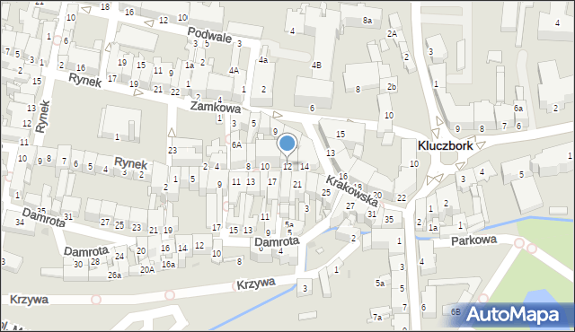 Kluczbork, Krakowska, 12, mapa Kluczbork