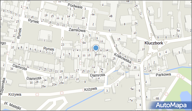 Kluczbork, Krakowska, 17, mapa Kluczbork