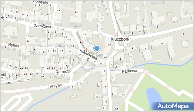 Kluczbork, Krakowska, 20, mapa Kluczbork