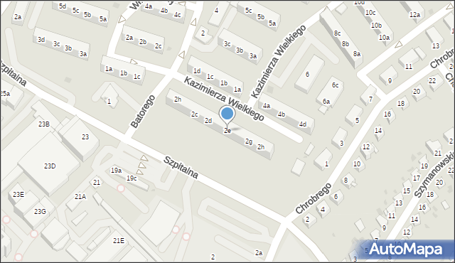 Knurów, Króla Kazimierza Wielkiego, 2e, mapa Knurów
