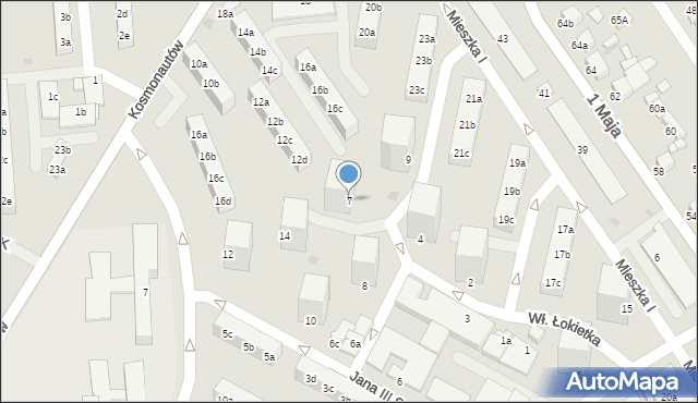 Knurów, Króla Władysława Łokietka, 7, mapa Knurów