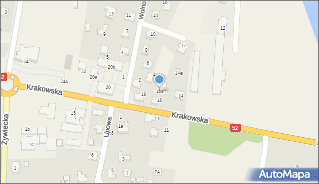 Kobiernice, Krakowska, 16a, mapa Kobiernice