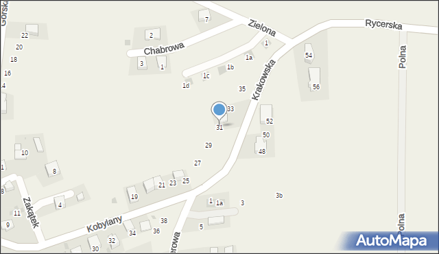 Kobylany, Krakowska, 31, mapa Kobylany
