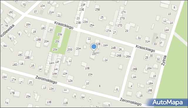 Kobyłka, Krasickiego Ignacego, bp., 22C, mapa Kobyłka