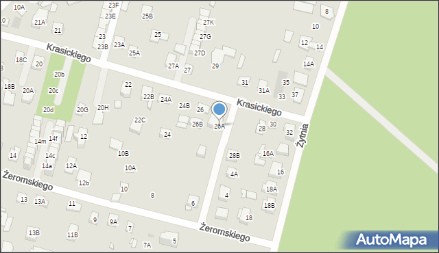 Kobyłka, Krasickiego Ignacego, bp., 26A, mapa Kobyłka