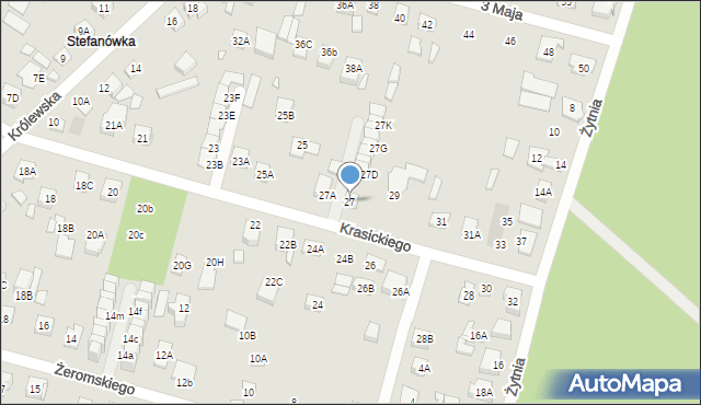 Kobyłka, Krasickiego Ignacego, bp., 27, mapa Kobyłka