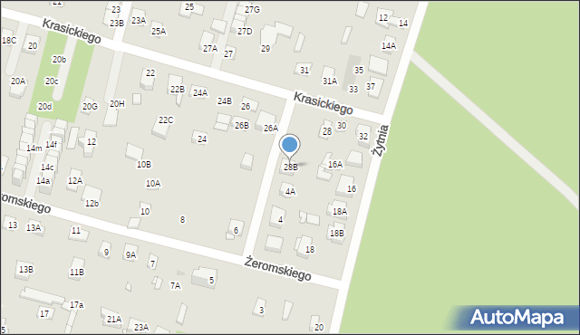 Kobyłka, Krasickiego Ignacego, bp., 28B, mapa Kobyłka