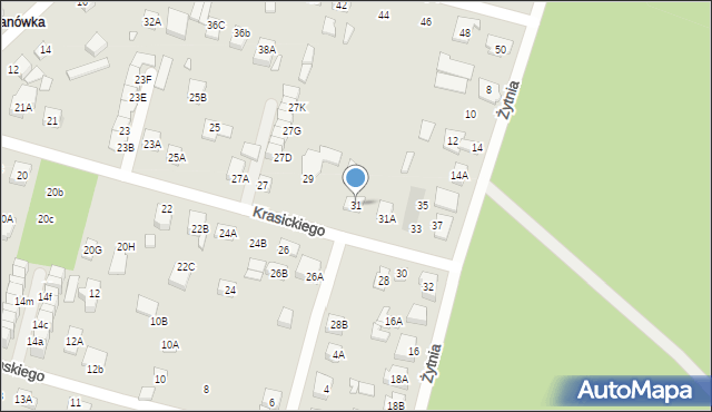 Kobyłka, Krasickiego Ignacego, bp., 31, mapa Kobyłka