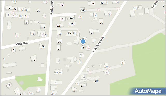 Kobyłka, Kraszewska, 1f, mapa Kobyłka