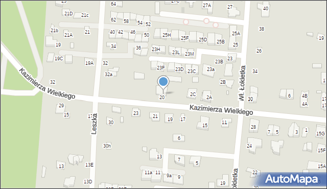 Kobyłka, Króla Kazimierza Wielkiego, 2D, mapa Kobyłka