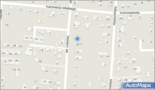 Kobyłka, Króla Władysława Łokietka, 20, mapa Kobyłka