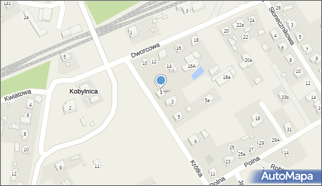 Kobylnica, Krótka, 1, mapa Kobylnica