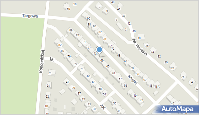 Kolno, Krupki Stanisława, 71, mapa Kolno