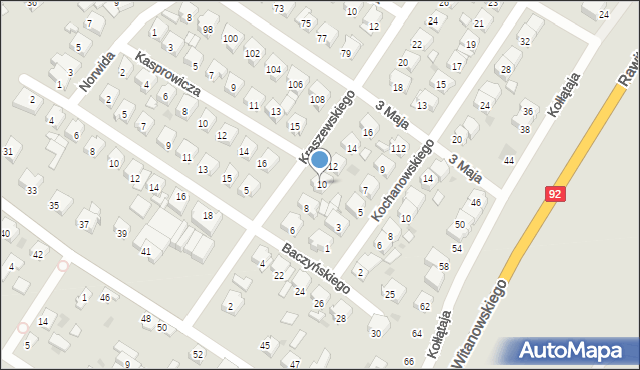 Koło, Kraszewskiego Józefa Ignacego, 10, mapa Koło