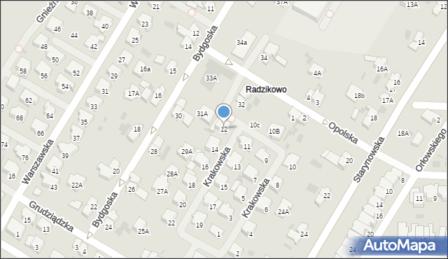 Kołobrzeg, Krakowska, 12, mapa Kołobrzegu