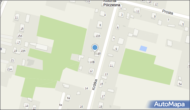 Kolonia Poczesna, Krótka, 10C, mapa Kolonia Poczesna