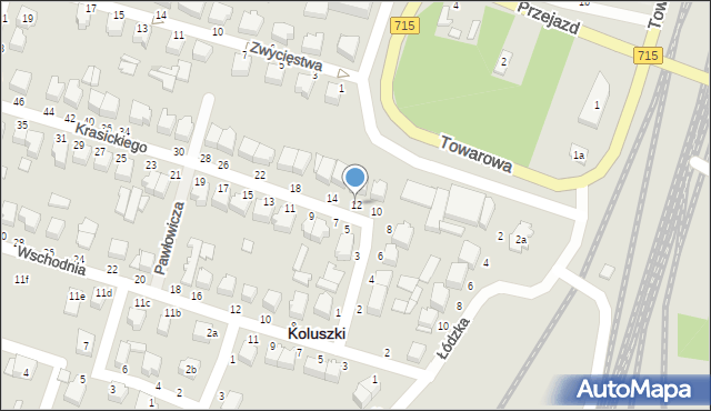 Koluszki, Krasickiego Ignacego, bp., 12, mapa Koluszki