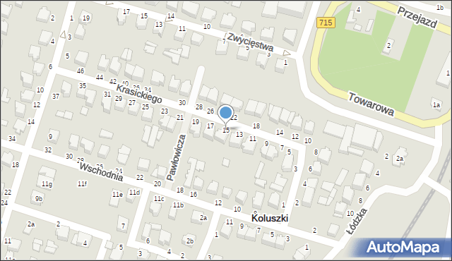 Koluszki, Krasickiego Ignacego, bp., 15, mapa Koluszki