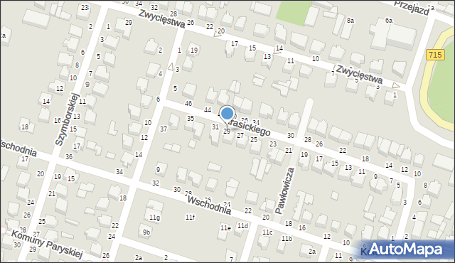 Koluszki, Krasickiego Ignacego, bp., 29, mapa Koluszki