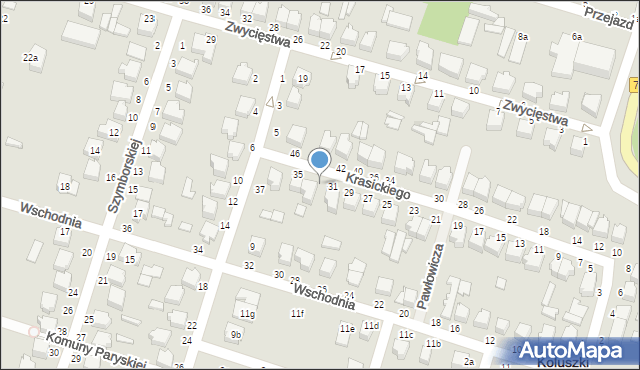 Koluszki, Krasickiego Ignacego, bp., 33, mapa Koluszki