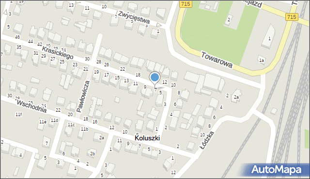 Koluszki, Krasickiego Ignacego, bp., 7, mapa Koluszki