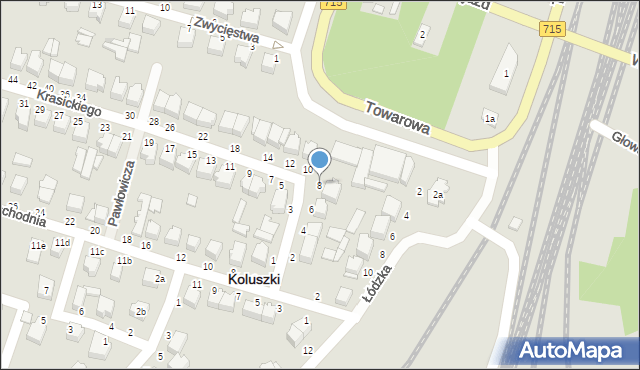 Koluszki, Krasickiego Ignacego, bp., 8, mapa Koluszki