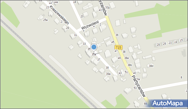 Koluszki, Kraszewskiego, 35a, mapa Koluszki