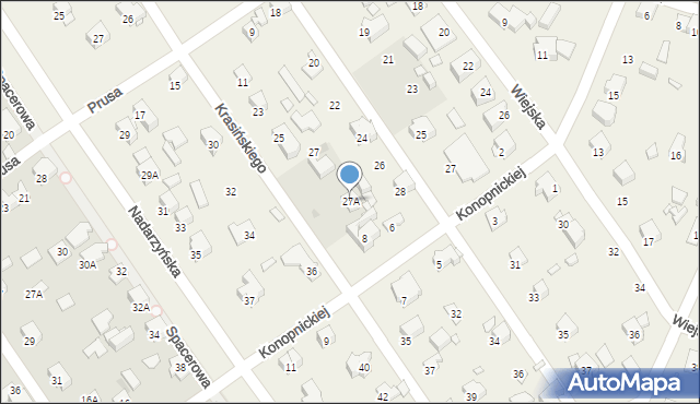 Komorów, Krasińskiego Zygmunta, 27A, mapa Komorów