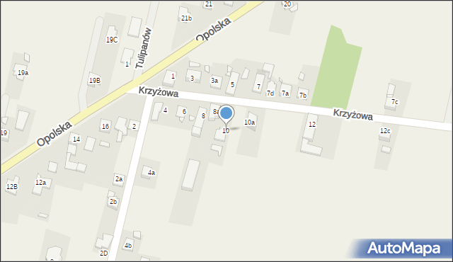 Komprachcice, Krzyżowa, 10, mapa Komprachcice