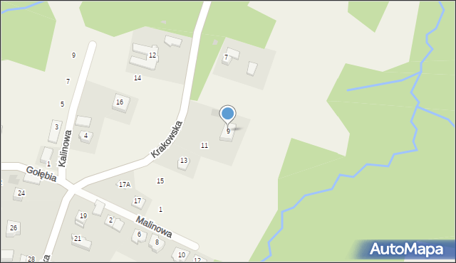 Konary, Krakowska, 9, mapa Konary