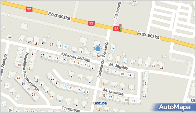 Konin, Króla Kazimierza Wielkiego, 2A, mapa Konina