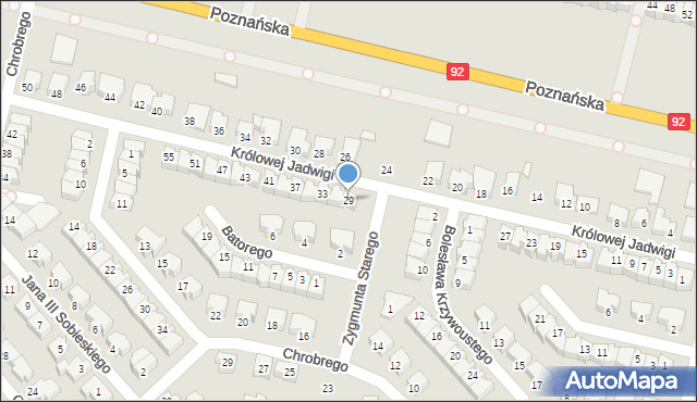 Konin, Królowej Jadwigi, 29, mapa Konina