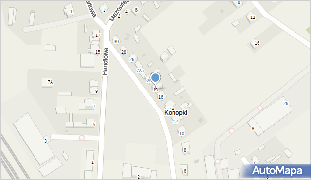 Konopki, Kredytowa, 18, mapa Konopki