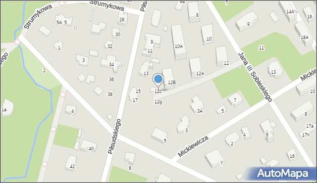 Konstancin-Jeziorna, Króla Jana III Sobieskiego, 12c, mapa Konstancin-Jeziorna