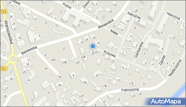 Konstancin-Jeziorna, Krzywa, 21, mapa Konstancin-Jeziorna