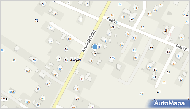 Korczyna, Krośnieńska, 7, mapa Korczyna