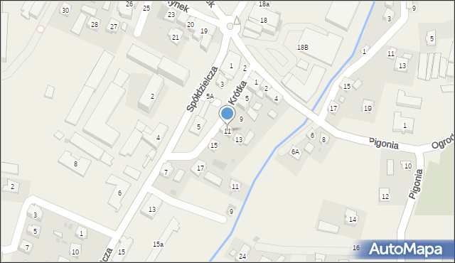 Korczyna, Krótka, 11, mapa Korczyna