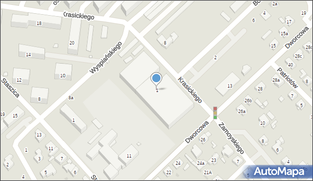 Kórnik, Krasickiego Ignacego, bp., 1, mapa Kórnik