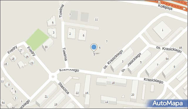 Kórnik, Krasickiego Ignacego, bp., 3, mapa Kórnik