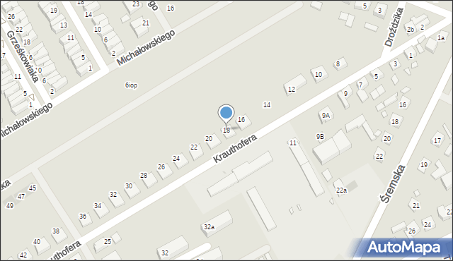 Kórnik, Krauthofera Jakuba, 18, mapa Kórnik