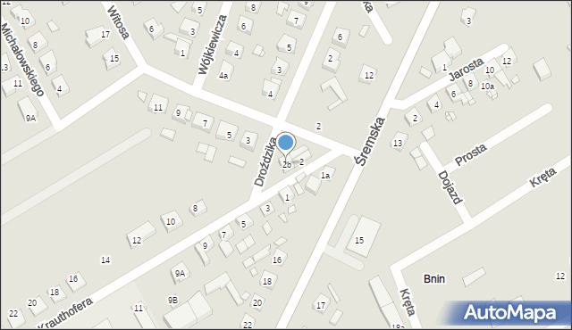 Kórnik, Krauthofera Jakuba, 2b, mapa Kórnik