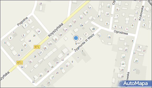 Korycin, Króla Zygmunta III Wazy, 6, mapa Korycin