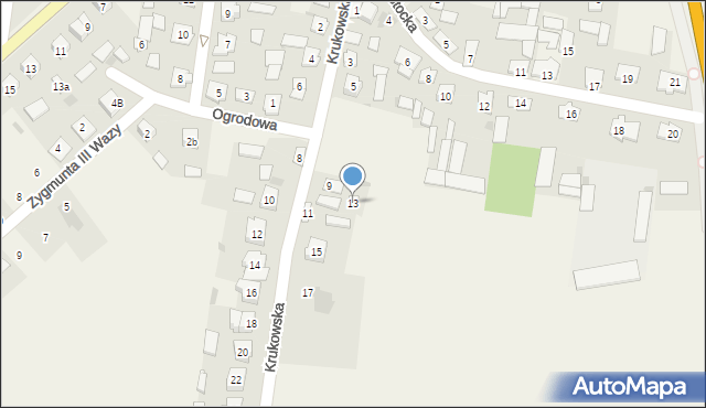 Korycin, Krukowska, 13, mapa Korycin